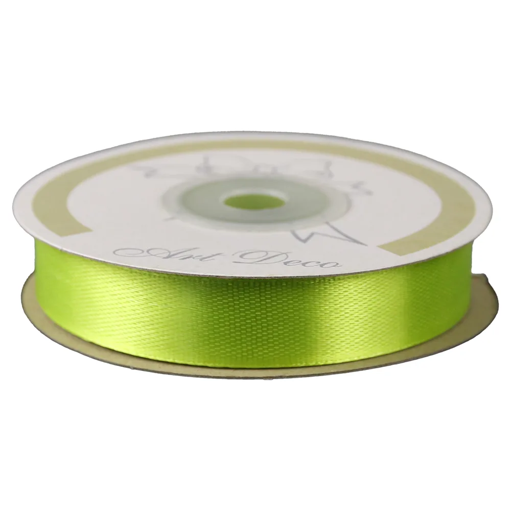 Rola panglica satin Verde lime 15 mm x 25 m Art Deco