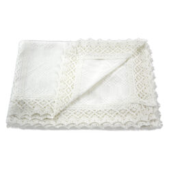 Fata de masa rustica din bumbac 110x50 CM Alb