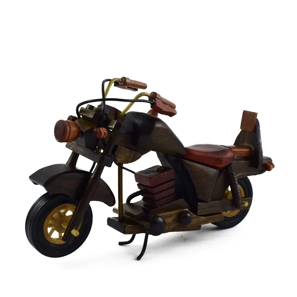 Motocicleta vintage din lemn 26 CM, Macheta