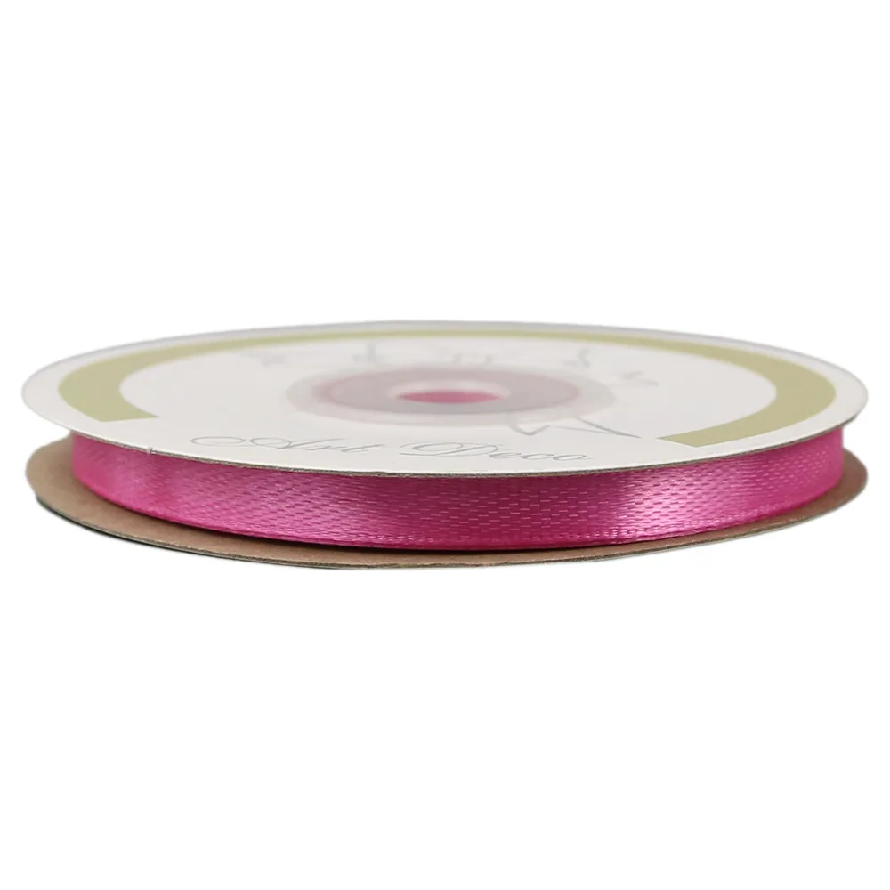 Rola panglica satin Pink 6 mm x 25 m, Art Deco