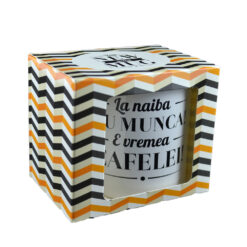 Cana ceramica Boss Mug 300 ml "La naiba cu munca! E vremea cafelei", in cutie decorativa