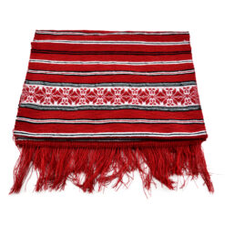 Stergar artizanal traditional 220x40 cm Rosu/Alb/Negru