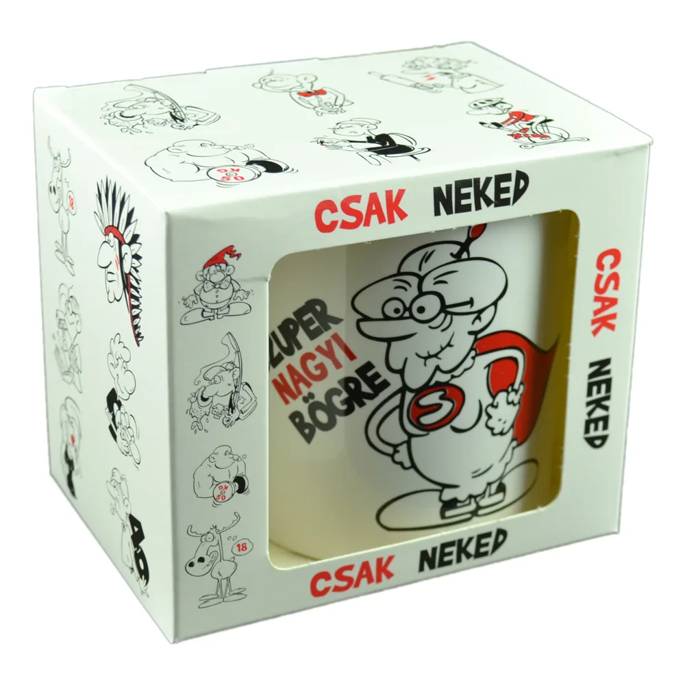 Cana ceramica 300 ml "Szuper nagyi bogre", in cutie decorativa - Funny Mug