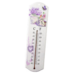 Termometru din lemn cu design Lavanda 7 x 26.5 cm - imagine 3