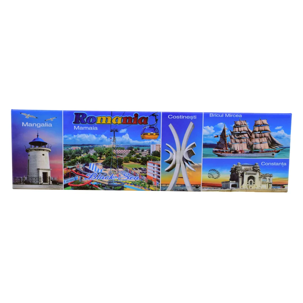 Magnet de frigider din plastic Black Sea/Romania 16x4 CM