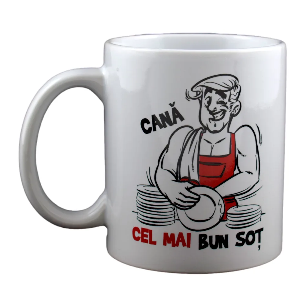 Cana ceramica 300 ml, "Cel mai bun sot", in cutie decorativa - Funny Mug