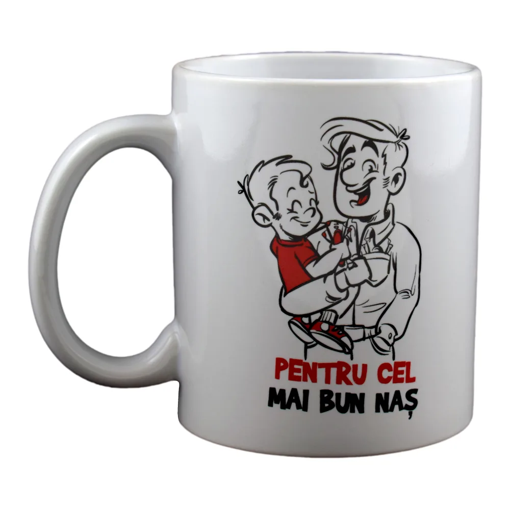 Cana ceramica 300 ml "Cel mai bun nas", in cutie decorativa - Funny Mug