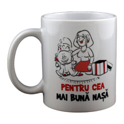 Cana ceramica 300 ml, "Cea mai buna nasa", in cutie decorativa - Funny Mug