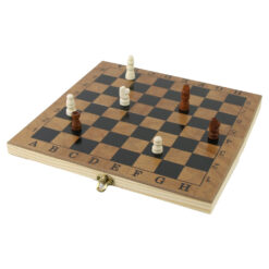 Set de jocuri din lemn 3-in-: Sah /Dame/Table, 24x24 cm