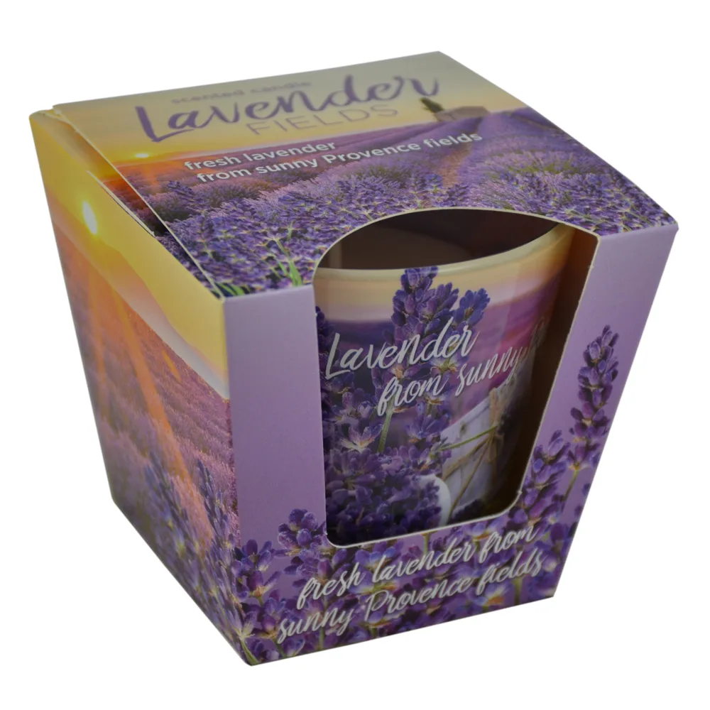 Lumanare parfumata in pahar 115 gr - Lavender Fields/Soap - imagine 2