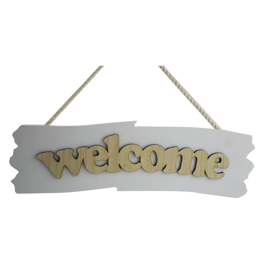 Decoratiune usa realizata din lemn - Welcome/Sweet Home - imagine 2
