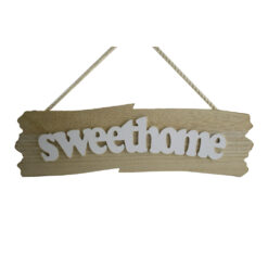 Decoratiune usa realizata din lemn - Welcome/Sweet Home - imagine 3