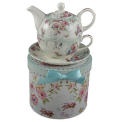 Set pentru ceai 3 piese realizate din ceramica - Design cu trandafiri