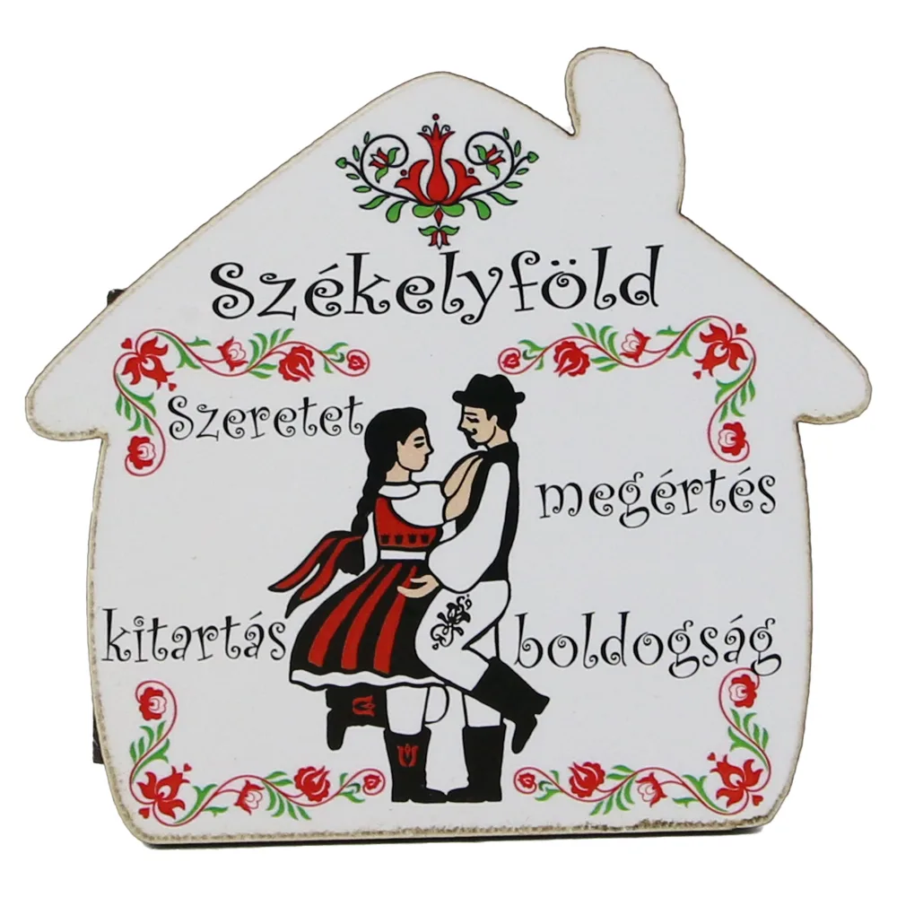 Magnet de frigider din lemn 7x6.5 CM, Casuta "Szekelyfold"
