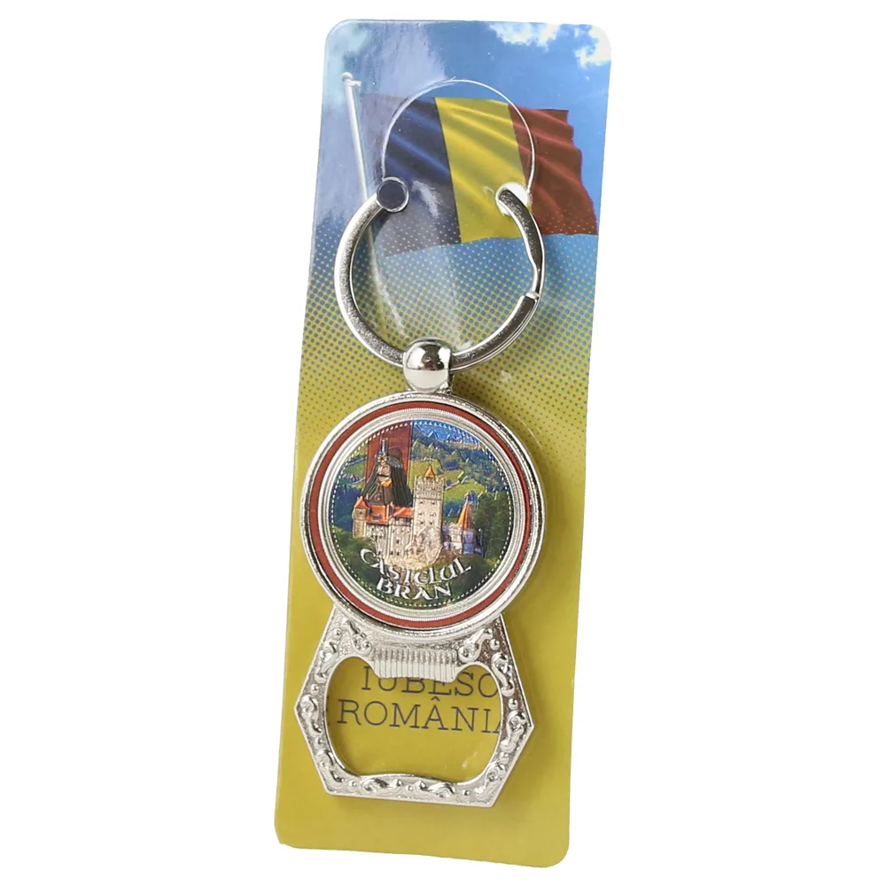 Breloc din metal "Castelul Bran" cu desfacator sticle si calendar Eternety, 3.5 CM