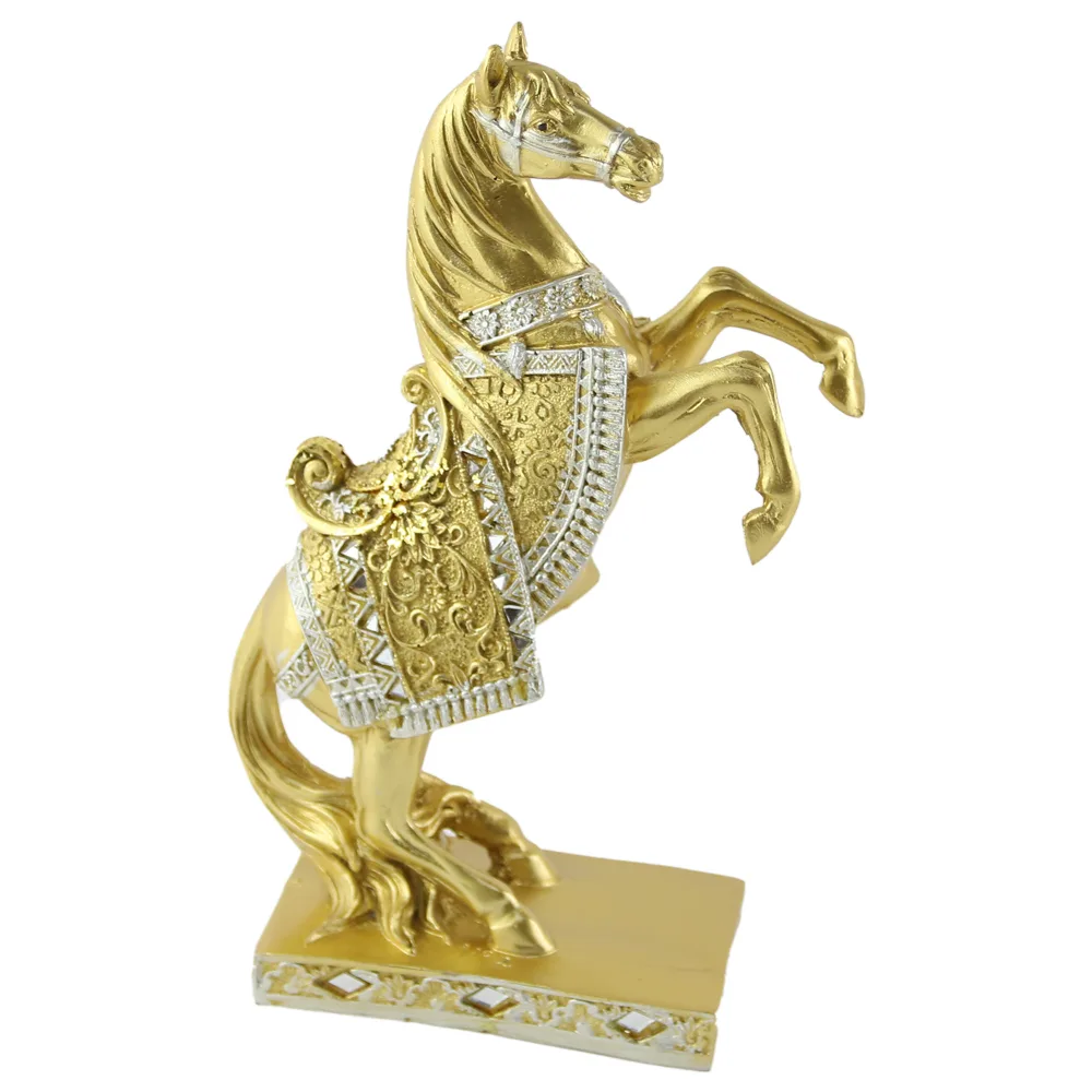 Figurina cal din rasina aurie 27 CM