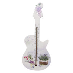Termometru din lemn Chitara 26 CM Lavanda - imagine 4