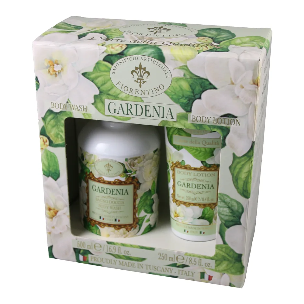 Set cadou pentru baie Florentino Gardenie 500 + 250 ml - gel de dus si lotiune de corp - imagine 2