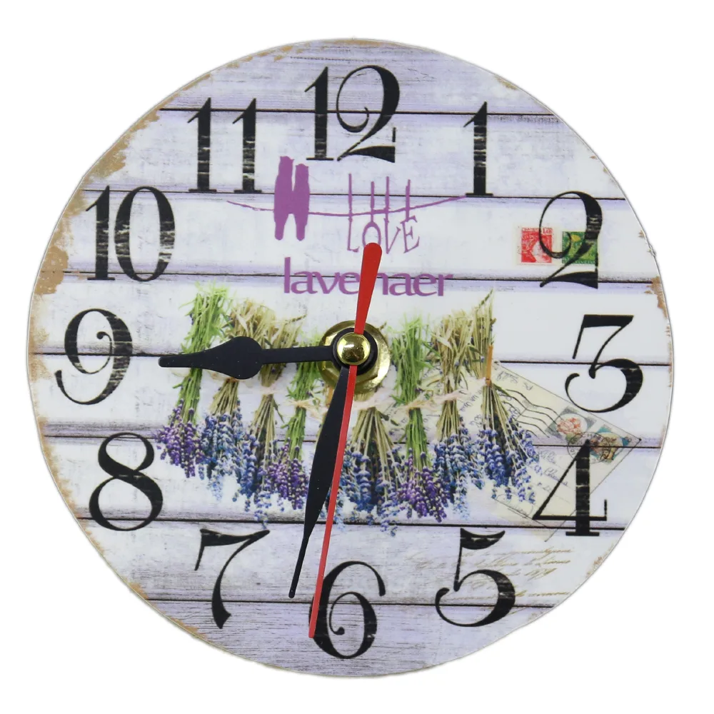Ceas din lemn 12 CM - Love Lavender