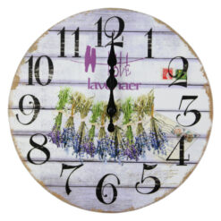Ceas de perete din lemn 20 CM - Home/Lavender - imagine 3