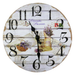 Ceas de perete din lemn 20 CM - Home/Lavender - imagine 4