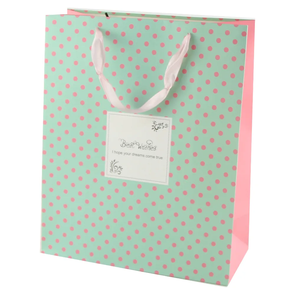 Punga cadou din hartie 26x32 CM - Buline ?Best Wishes?