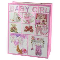Punga cadou din hartie 26x32 CM - Baby Girl collage