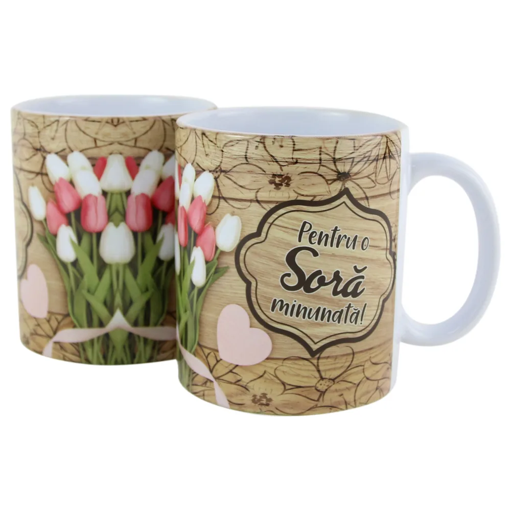 Cana ceramica "Pentru o Sora minunata!" 330 ml