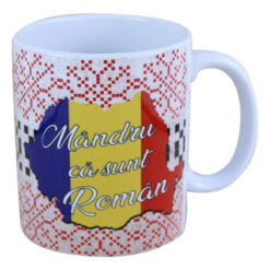 Cana ceramica "Mandru ca sunt Roman" 330 ml, harta