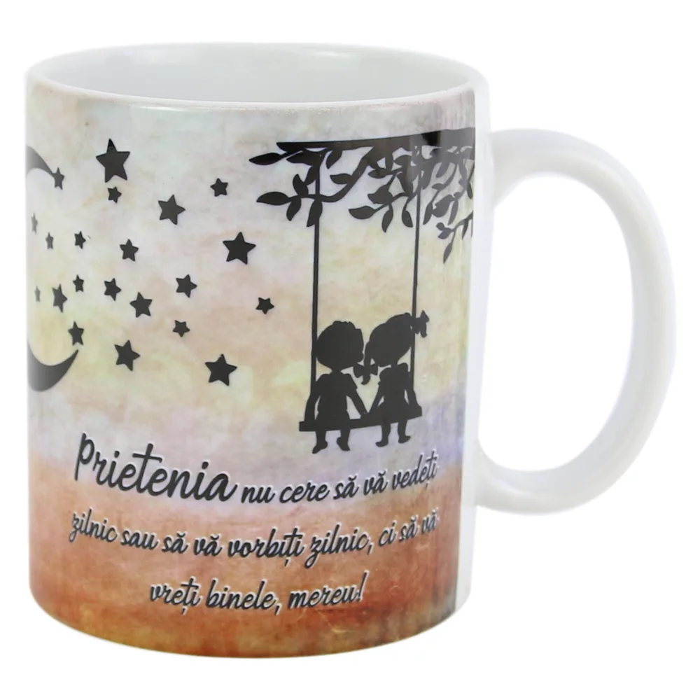 Cana ceramica "Prietenia..." 330 ml