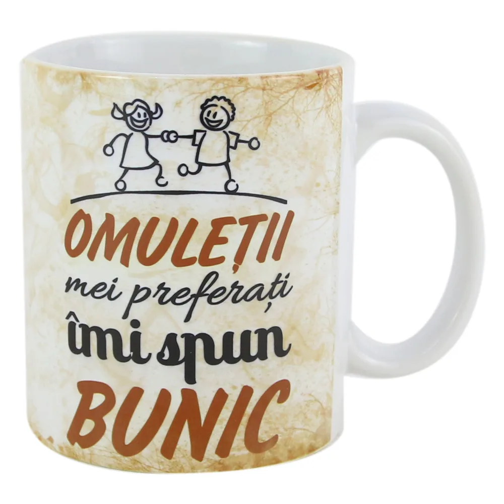 Cana ceramica "Omuletii mei preferati imi spun Bunic" 330 ml