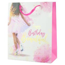 Punga cadou din hartie 26x32 CM - "Happy Birthday Beautiful"
