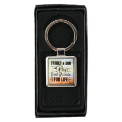 Breloc personalizat "Father and Son Best Friends for Life", metalic