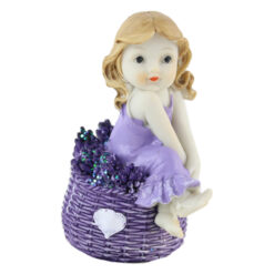 Figurina din rasina, Copil Lavanda 10 CM, cu sclipici Mov