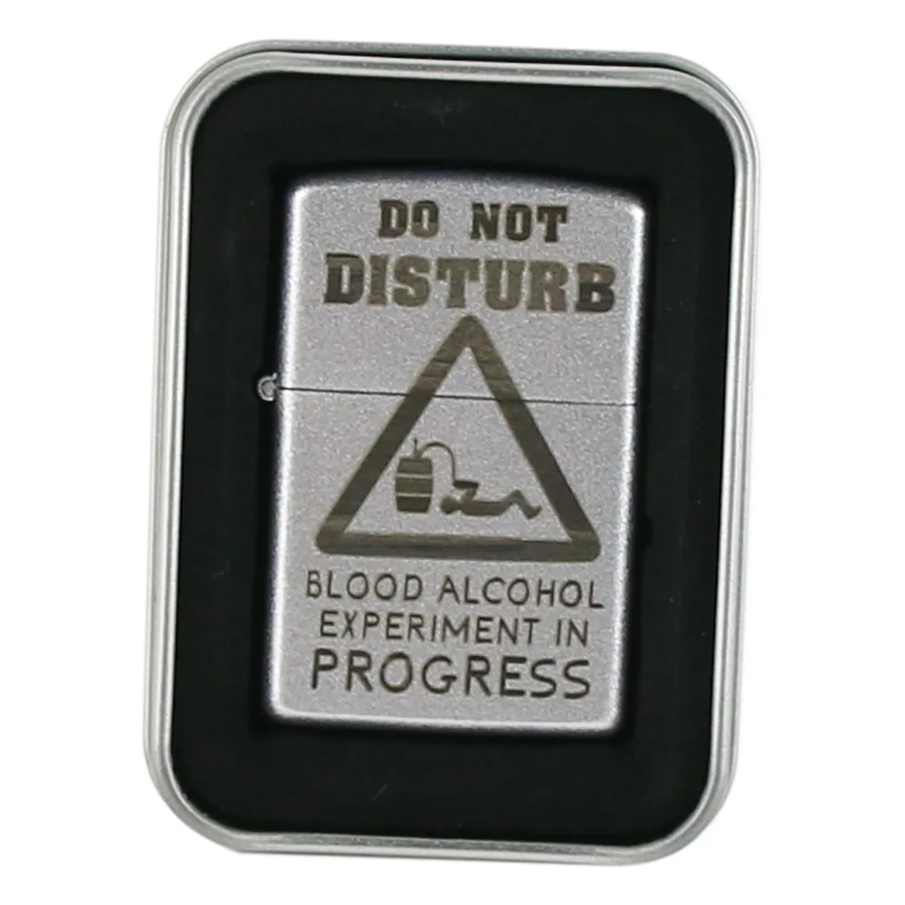 Bricheta metalica "Do not Disturb...", 3.5x5.5 CM, Argintiu