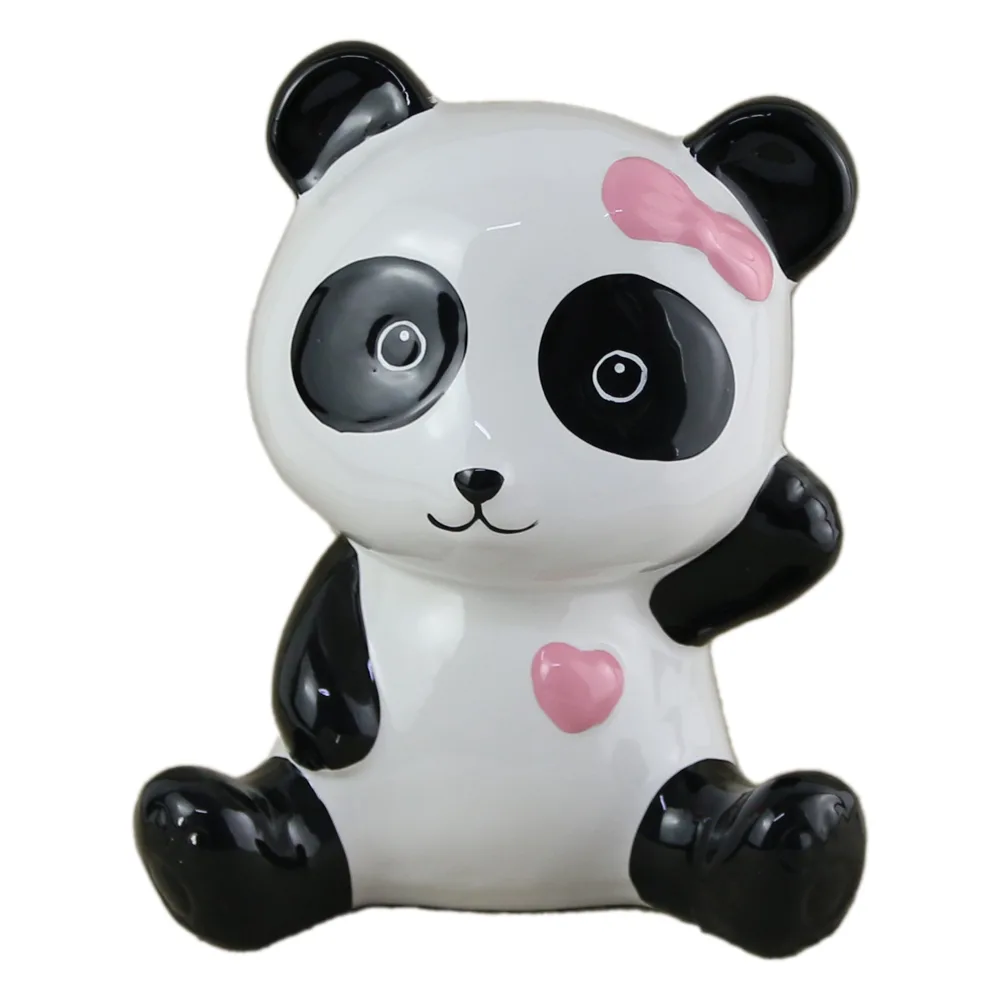 Pusculita din ceramica Ursulet Panda 14x16 CM, cu fundita