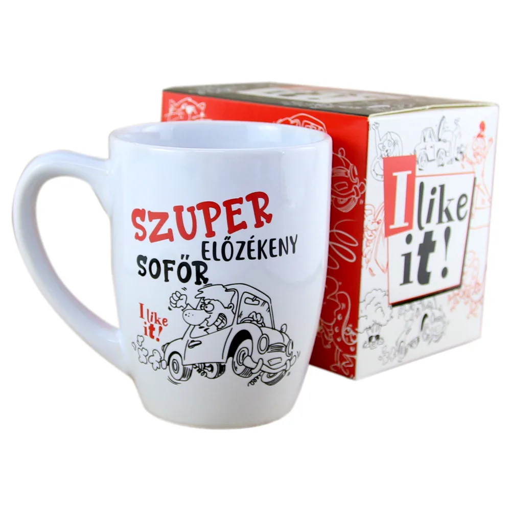 Cana ceramica "Szuper elozekeny sofor", 300 ml, in cutie decorativa