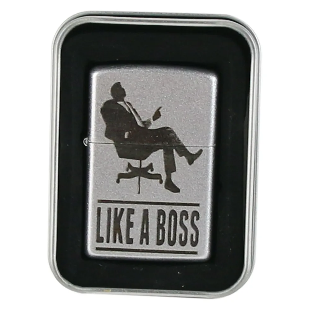 Bricheta metalica "Like a Boss", 3.5x5.5 CM, Argintiu