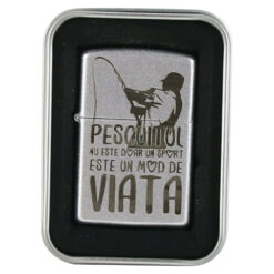 Bricheta metalica "Pescuitul nu este...", 3.5x5.5 CM, Argintiu