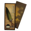 Set de caligrafie vintage cu pana, cerneala si 5 penite World Map