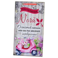 Tablou lemn personalizat "Pentru cea mai buna Nora" 15x27 CM