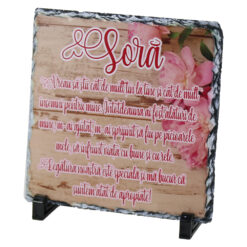 Placa ardezie "Pentru cea mai buna Sora!" 19x19 CM