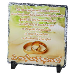Placa ardezie "La multi ani impreuna!" 19?19 CM
