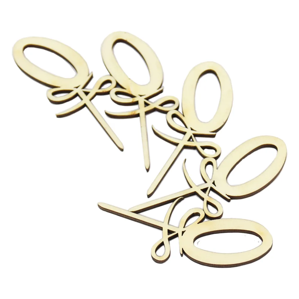 Set 5 cifre craft 0 din lemn 9 CM