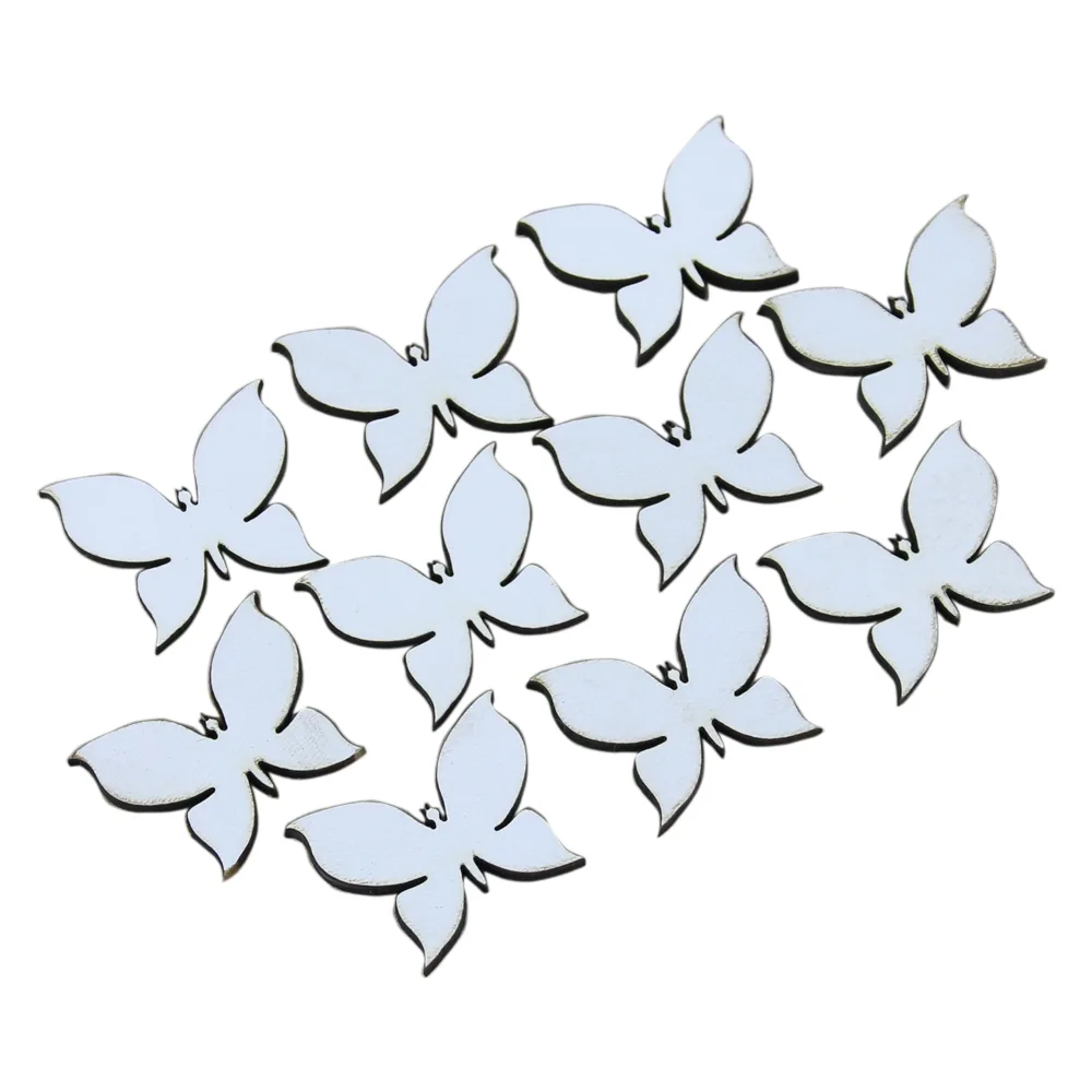 Set 10 decor craft Fluturasi din lemn 3 CM