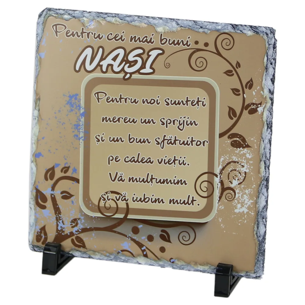 Placa ardezie "Pentru cei mai buni Nasi!" 19?19 CM