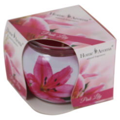 Lumanare parfumata in pahar Pink Lily, Home Aroma 220 gr