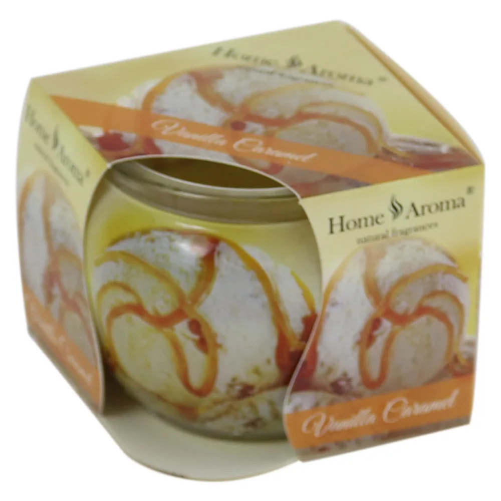 Lumanare parfumata in pahar Vanilla Caramel, Home Aroma 220 gr