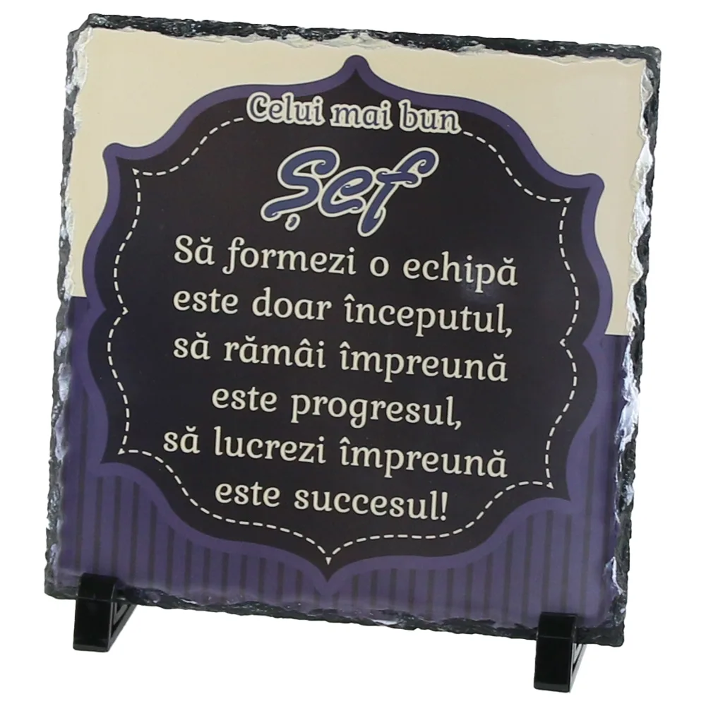 Placa ardezie "Celui mai bun Sef..." 19x19 CM