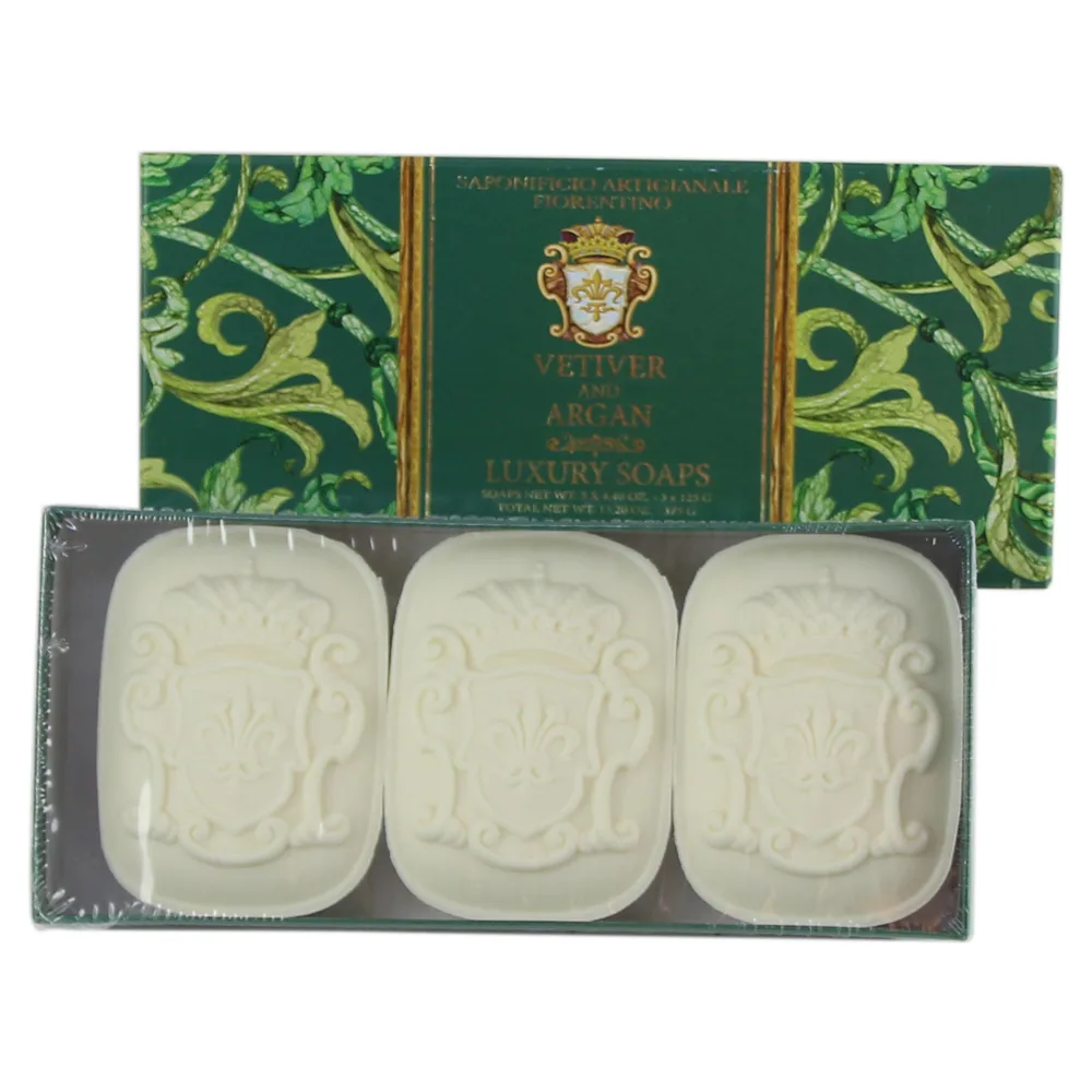 Set sapun Vetiver & Argan 3x125 gr, Saponificio Artigianale Fiorentino